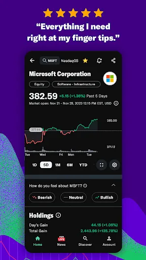 Captures d'écran de Yahoo Finance: Stock News