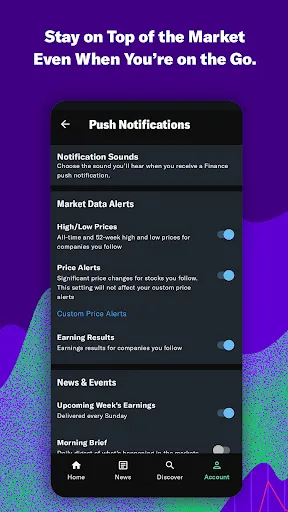 Captures d'écran de Yahoo Finance: Stock News