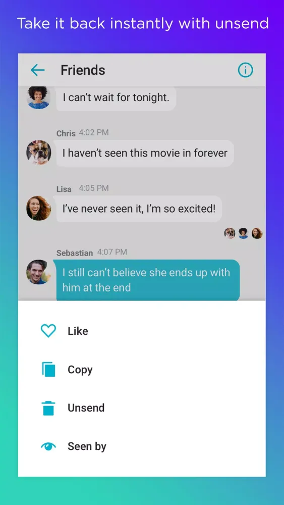 Ảnh chụp màn hình của Messenger