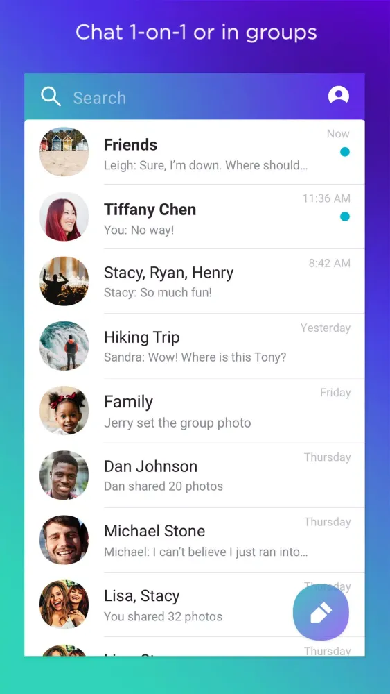 Ảnh chụp màn hình của Messenger