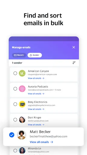 Yahoo Mail – Organized Email Screenshots