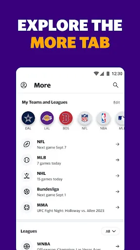 Yahoo Sports: Scores & News سکرین شاٹس