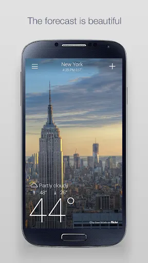 Tangkapan skrin Yahoo Weather
