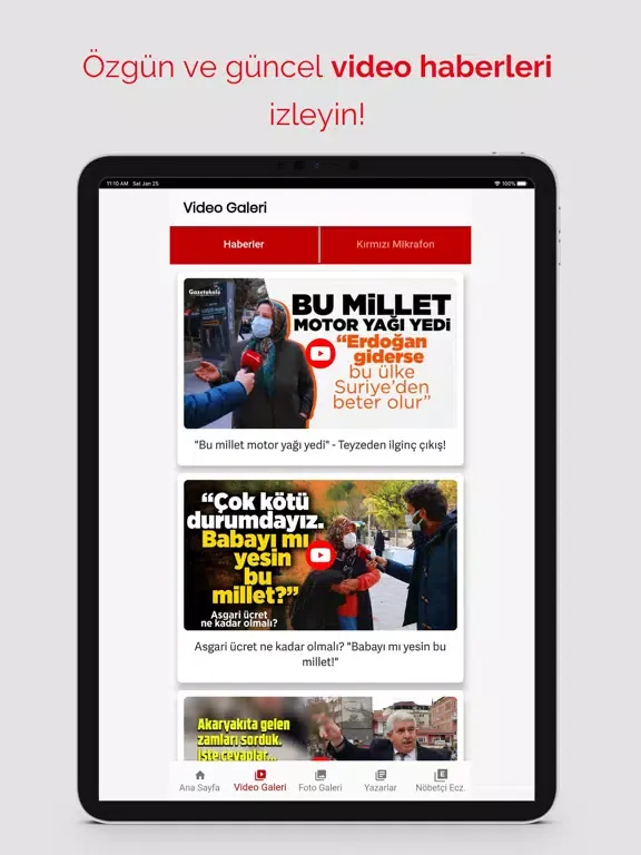 Capturas de tela do Gazetekale iPad 