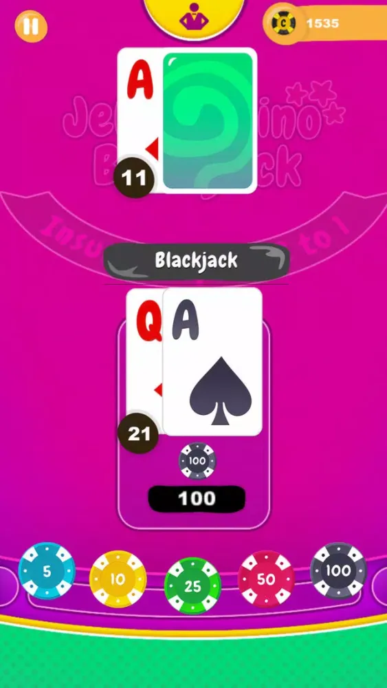 ภาพหน้าจอของ Jelly Casino Blackjack