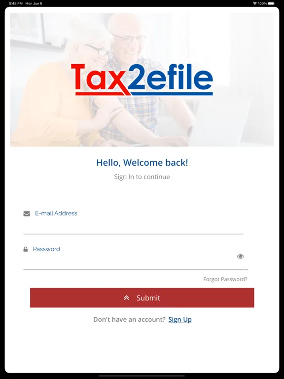 Ảnh chụp màn hình của Tax2efile iPad 