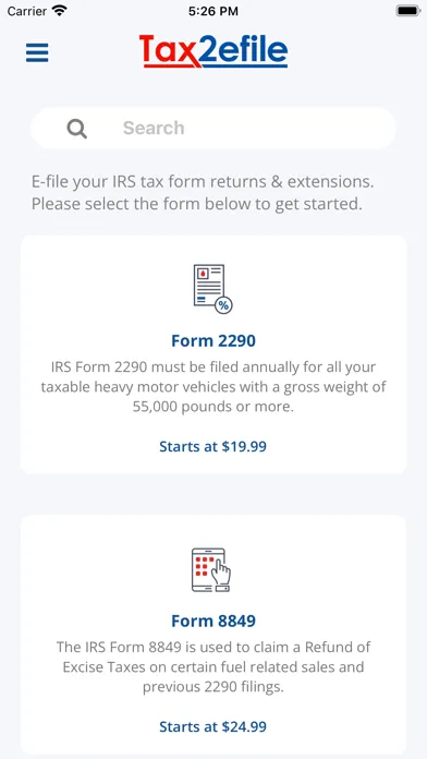 Ảnh chụp màn hình của Tax2efile