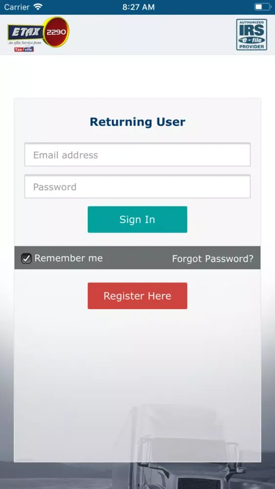 Etax2290 - E-File Form 2290 스크린샷