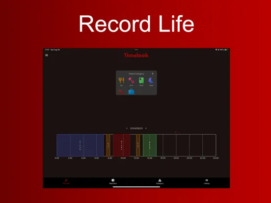 Tangkapan skrin Timelook 24-hour Pie Chart iPad 