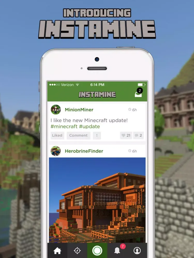 InstaMine - Social Network for Minecraft! Skins, Wiki, Servers, Mods & More iPad 應用截圖
