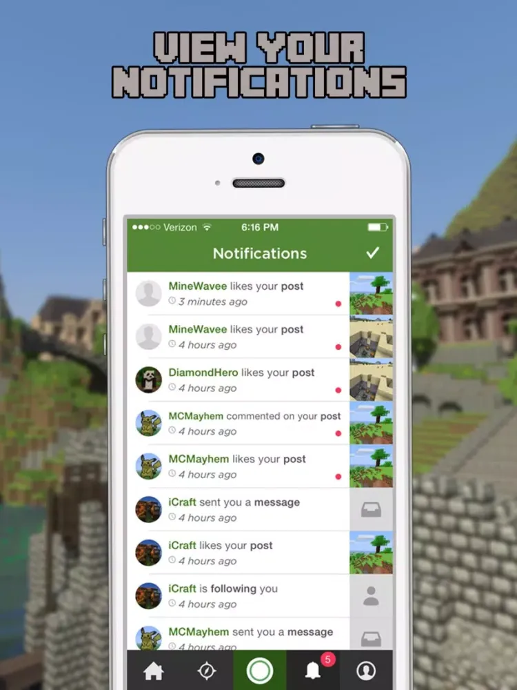 InstaMine - Social Network for Minecraft! Skins, Wiki, Servers, Mods & More iPad 應用截圖