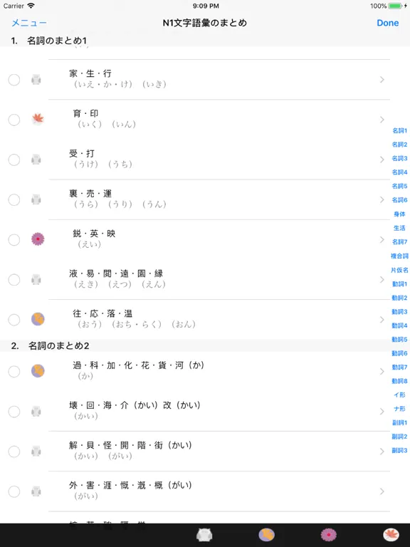 N1 文字語彙・まとめ iPad  স্ক্রিনশট