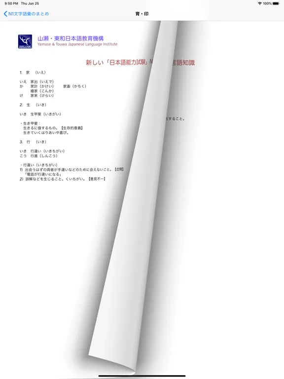 N1 文字語彙・まとめ iPad  স্ক্রিনশট