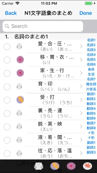 N1 文字語彙・まとめ স্ক্রিনশট
