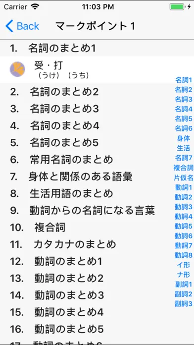N1 文字語彙・まとめ স্ক্রিনশট