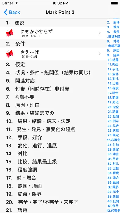 Tangkapan skrin JLPT N2 文法