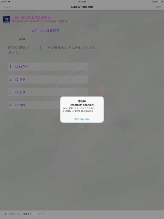 Zrzuty ekranu JLPT N3 文法のまとめ iPad 
