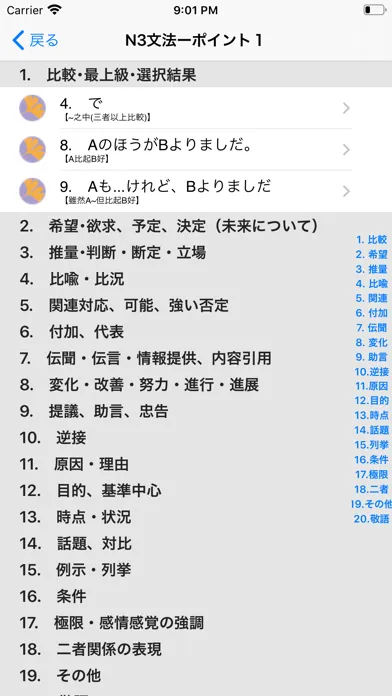 Zrzuty ekranu JLPT N3 文法のまとめ