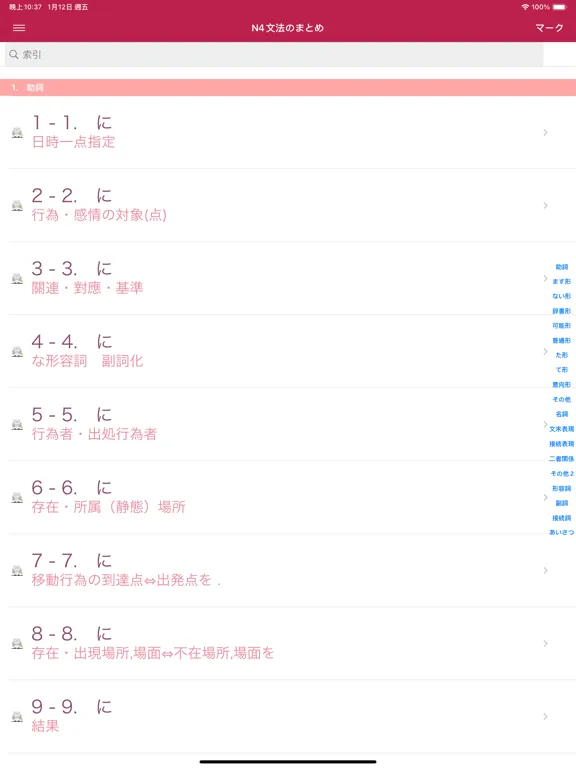 JLPT N4文法のまとめ iPad  Screenshots