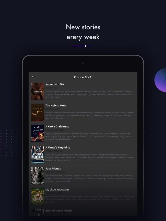 Capturas de pantalla de Dopo Novel - Erotic Stories iPad 
