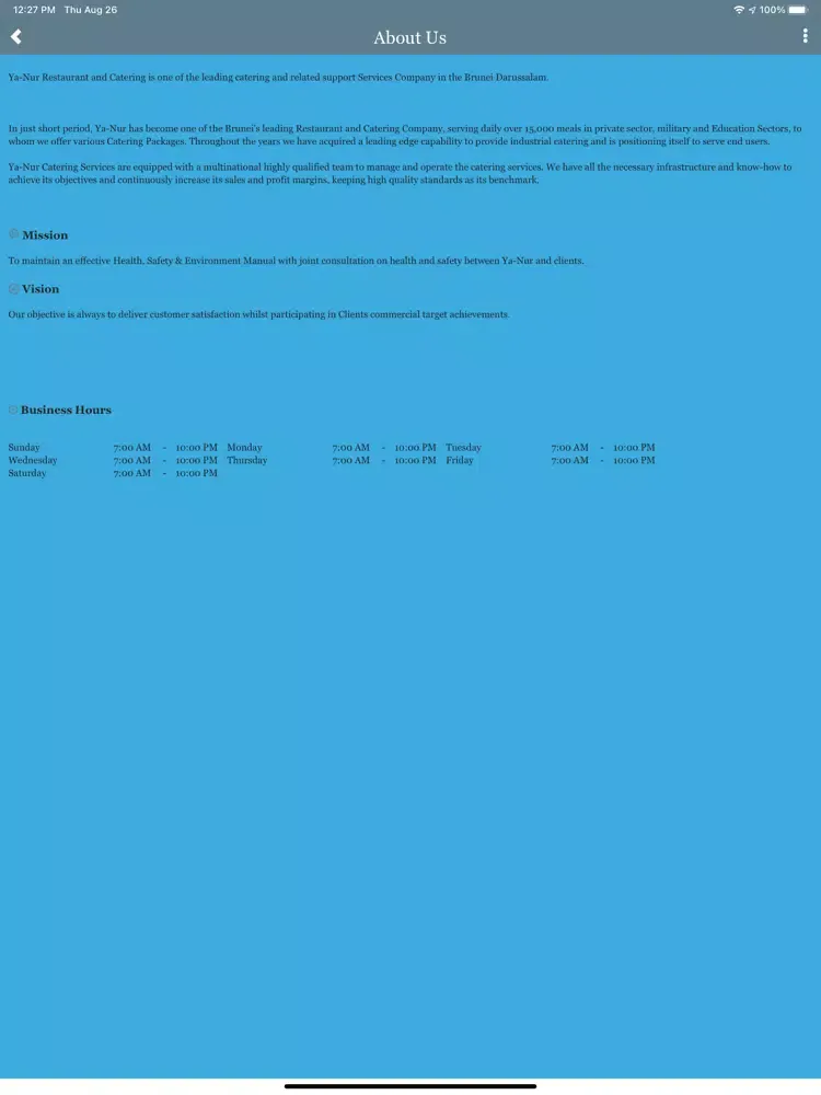 Скриншоты YANUR RESTAURANT AND CATERING iPad 