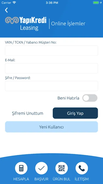Zrzuty ekranu Yapı Kredi Leasing