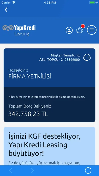 Zrzuty ekranu Yapı Kredi Leasing