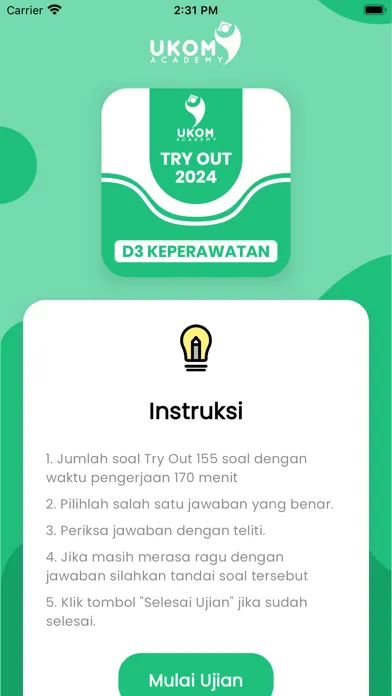 ภาพหน้าจอของ Tryout UKOM D3 Keperawatan