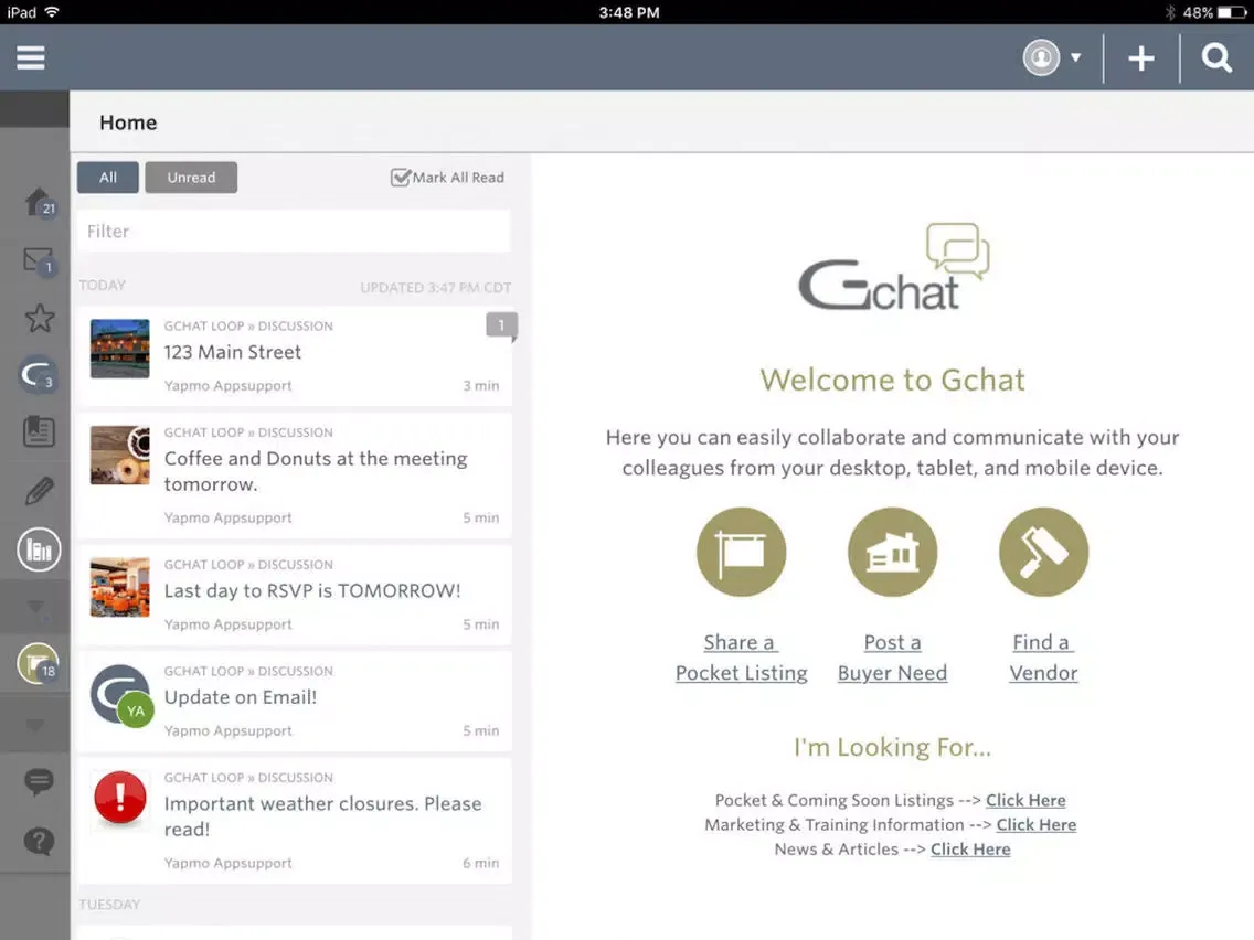 Gibson International Chat iPad  Screenshots