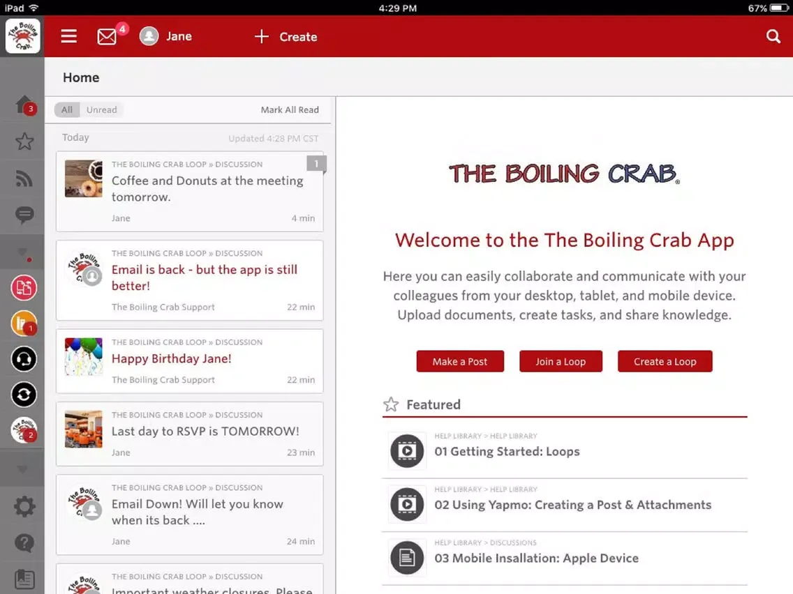 Tangkapan skrin The Boiling Crab Konverse App iPad 
