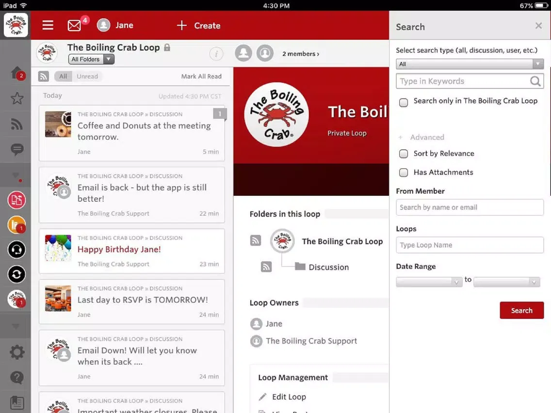 Tangkapan skrin The Boiling Crab Konverse App iPad 