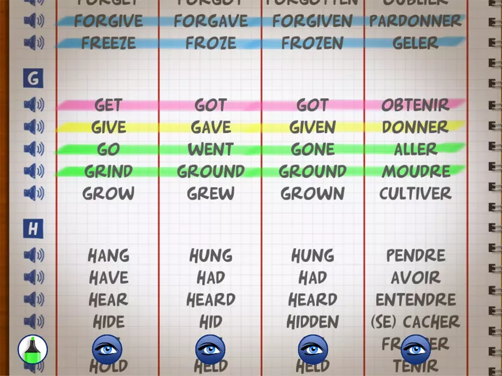 Capturas de pantalla de English Irregular Verbs 2 iPad 