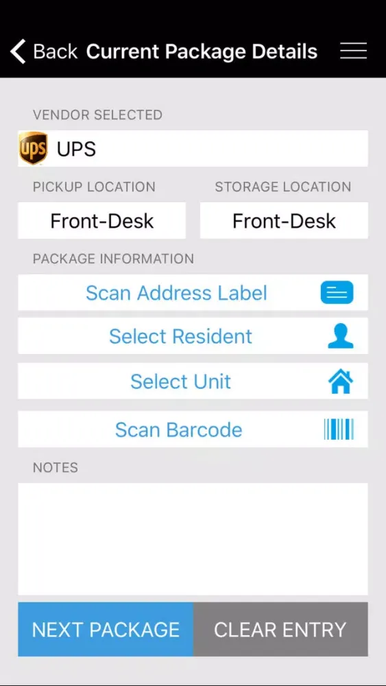 Tangkapan skrin Yardi Concierge SMARTscan