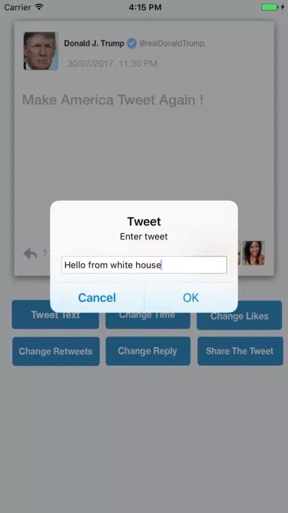 Fake Trump Tweets Generator स्क्रीनशॉट