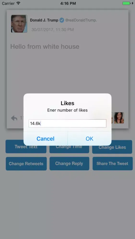 Fake Trump Tweets Generator स्क्रीनशॉट
