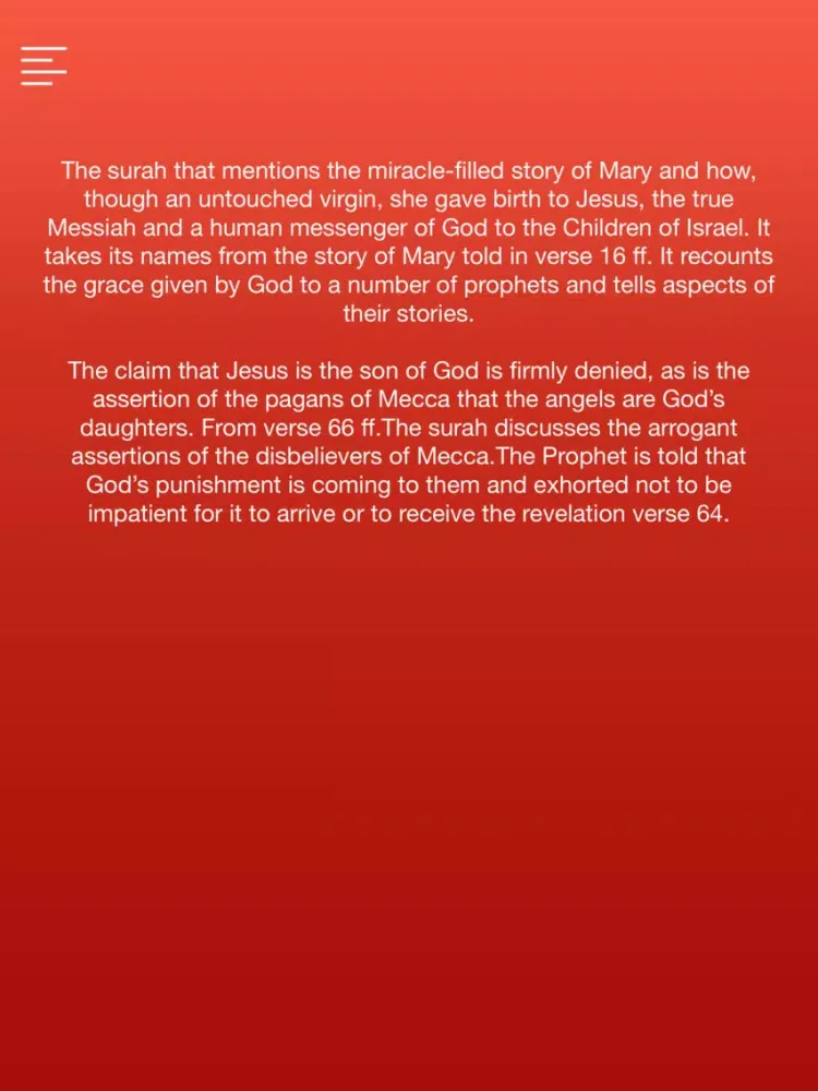 Surah MARYAM With English Translation iPad  スクリーンショット
