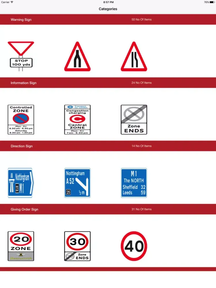 Скриншоты UK Road Traffic Signs iPad 