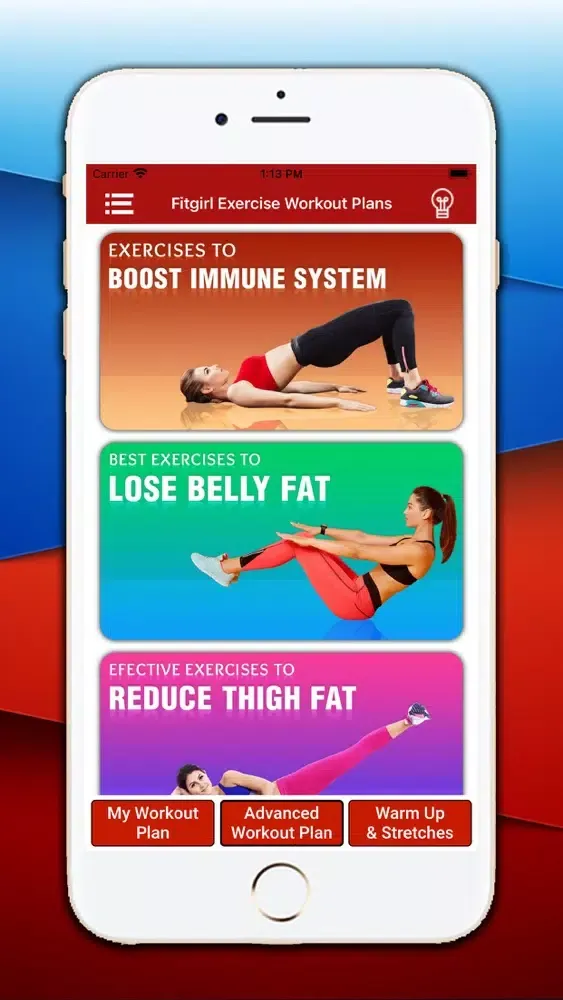 Capturas de pantalla de Fitgirl Exercise Workout Plans