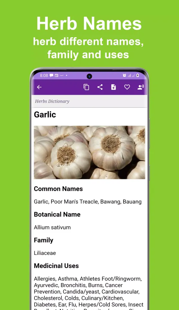 Ảnh chụp màn hình của Herbs Dictionary
