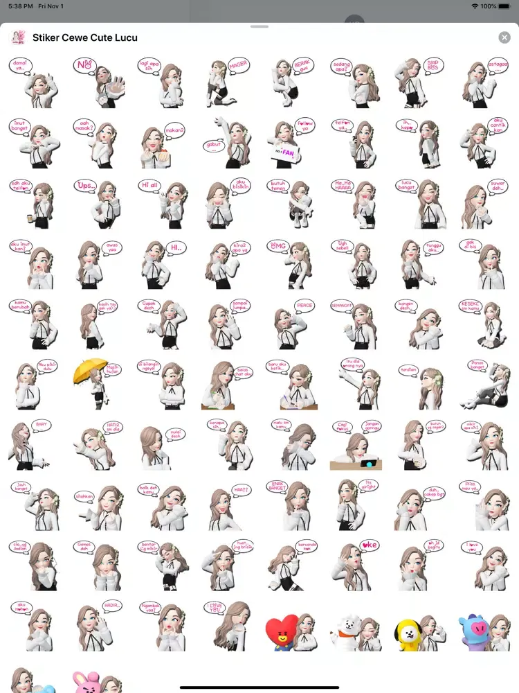 Screenshot di Stiker Cewe Cute Lucu iPad 