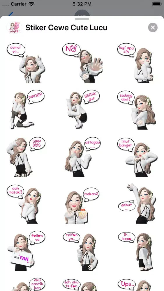 Screenshot di Stiker Cewe Cute Lucu