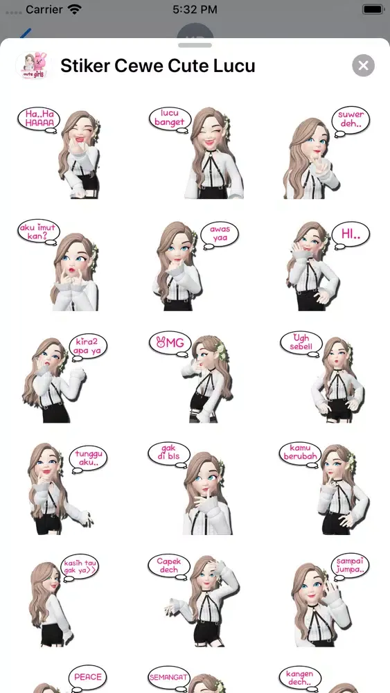 Screenshot di Stiker Cewe Cute Lucu