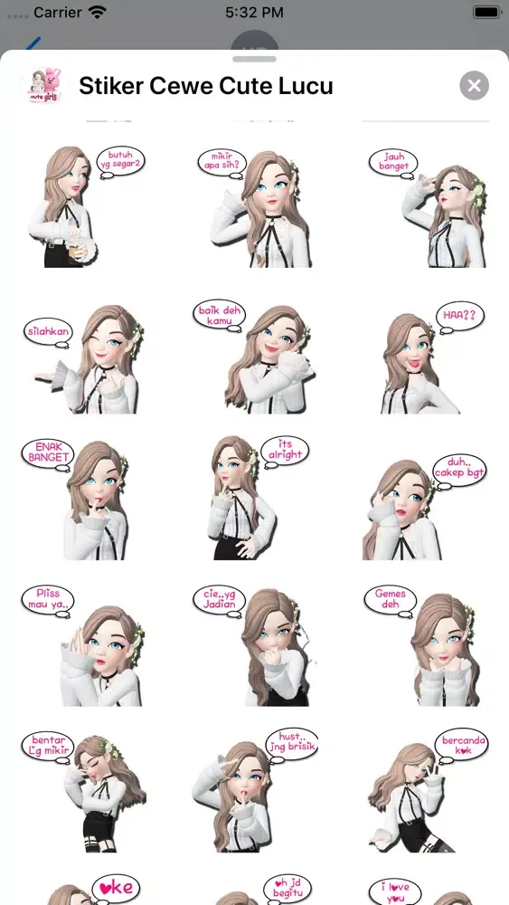 Screenshot di Stiker Cewe Cute Lucu