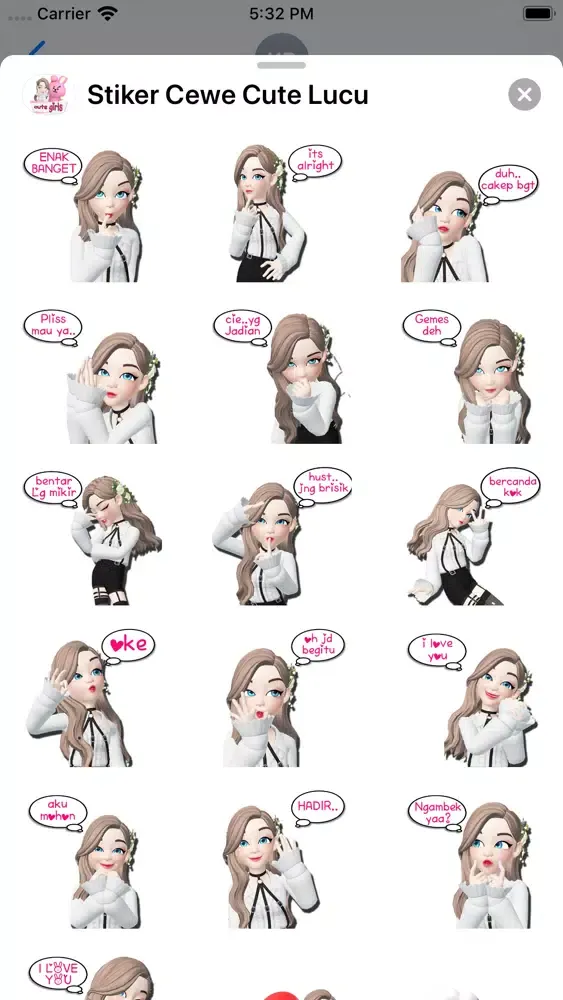 Screenshot di Stiker Cewe Cute Lucu