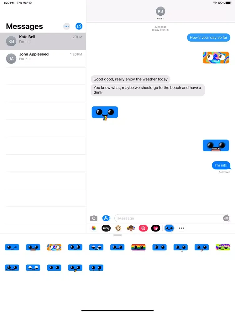 Ảnh chụp màn hình của Boxi Stickerpack iPad 