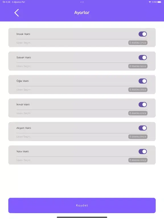 Namaz Vakitleri: Ezan, Kur'an iPad 應用截圖