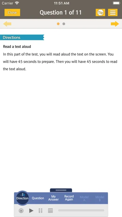 Tangkapan skrin YBM Speaking Test