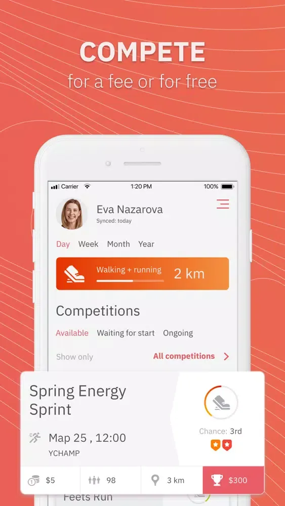 Capturas de tela do Ychamp: walk and earn rewards