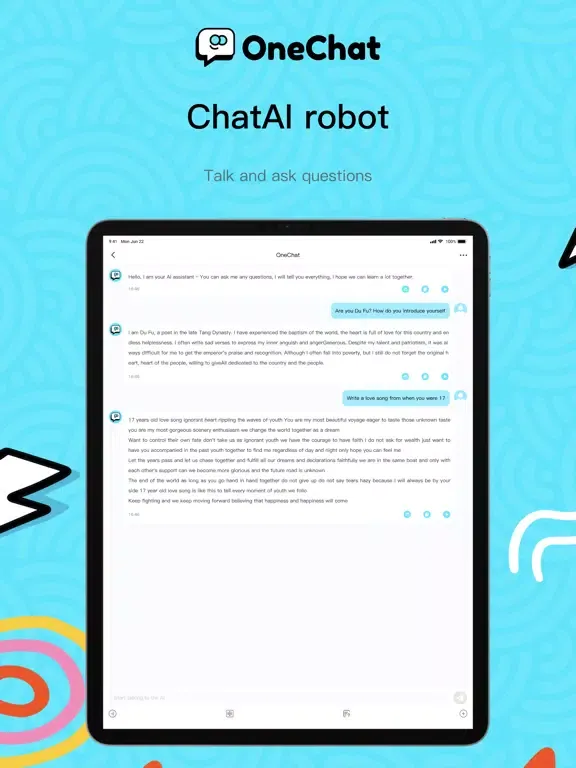 OneChat-AI Chat,Writer,Drawing iPad  Screenshots