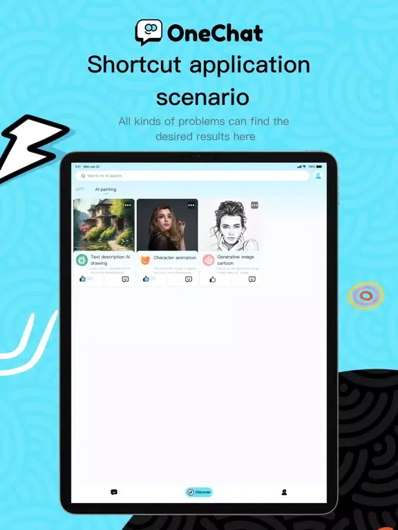OneChat-AI Chat,Writer,Drawing iPad  Screenshots